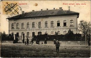 Beregszász, Beregovo, Berehove; Állami polgári leány iskola. W.L. Bp. 6043. A Haladás kiadása / girl school (EK)