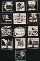 cca 1941 Az ORION rádiók reklámjai, 13 db vintage fotó Fekete György (1904-1990) budapesti fényképész hagyatékából, cca 5x5 cm