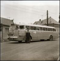 cca 1960 Autóbuszok tétele, 6 db vintage NEGATÍV Demeter Sándor szentesi fényképész hagyatékából, 6x...
