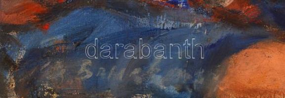 Ismeretlen cirill betűs jelzéssel, feltehetően orosz v. szovjet festő munkája: Női portré. Olaj, vás...