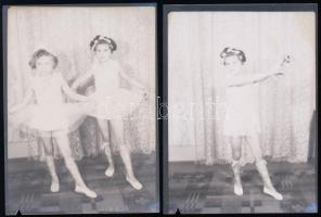 cca 1962 Balett a műteremben, 8 db vintage NEGATÍV Glázner Mária (később Sándor Andrásné) csongrádi fényképész hagyatékából, 12x9 cm-es síkfilmek