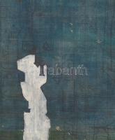 Jelzés nélkül. Sikátor. Olaj, ceruza, vászon, kissé sérült, 60×50 cm