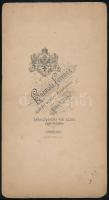 cca 1890 Budapest, Kozmata Ferencz (1864-1902) császári és királyi udvari fényképész műtermében kész...