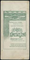 cca 1905 Szombathely, Knebel Jenő K. u. K. fotográfus műtermében készült, keményhátú vintage fotó, s...