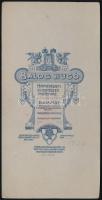 cca 1910 Budapest, Balog Hugó fényképész műtermében készült, keményhátú vintage fotó, 16,3x8,2 cm