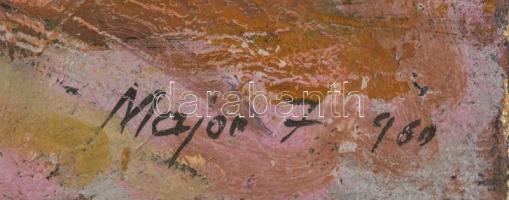 Major J jelzéssel: Táj. Olaj, vászon, jelzett, Kisebb felületi sérülésekkel (festékhiánnyal), 44×56 ...