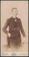 cca 1898 Kecskemét, Fanto fényképész műtermében készült keményhátú vintage fotó, 16x8 cm