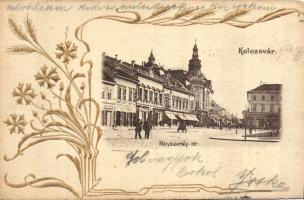 Kolozsvár King Mathew square, golden embossing