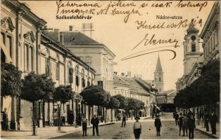 1906 Székesfehérvár, Nádor utca, üzletek, templom