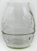 cca 1900 Antik, halas / szardíniás üveg Warhanek C. Budapest m:21 cm.