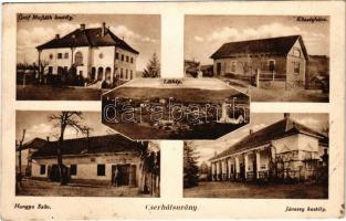 1940 Cserhátsurány, Gróf Majláth kastély, Községháza, látkép, Jánossy kastély, Hangya Fogyasztási Szövetkezet üzlete és saját kiadása (fl)