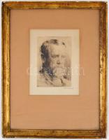 Karlovszky Bertalan (1858-1938): Férfi portré (Önarckép?). Rézkarc, papír, jelzett. 18 x 13 cm. Karl...