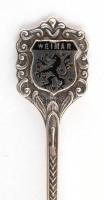 Ezüst(Ag) Weimar címeres díszkanál, jelzett, h: 10,5 cm, nettó: 15,2 g
