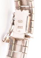 Ezüst(Ag) masszív mintás kígyó karkötő, jelzett, biztonsági kapoccsal, h: 17,5 cm, nettó: 19 g