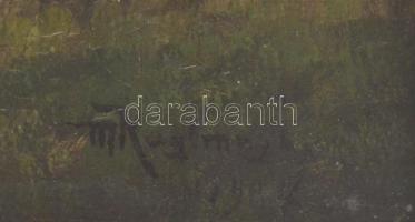 M. Kaufmann (?) 1904 jelzéssel: Beszélgetők. Olaj, fa, hátoldalán Szlovák Nemzeti Galéria pecsétjéve...