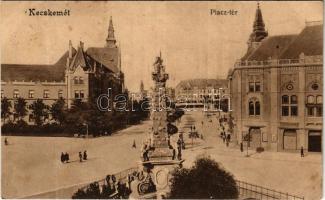 1914 Kecskemét, Piac tér, Szentháromság szobor