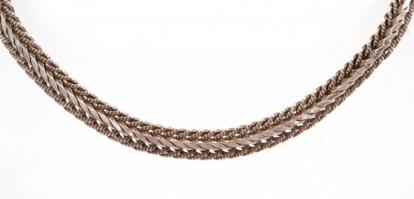 Ezüst(Ag) kígyómintás karkötő, jelzett, h: 19 cm, nettó: 6,8 g