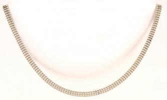 Ezüst(Ag) háromsoros golyós nyaklánc, jelzett, h: 42,5 cm, nettó: 8,5 g