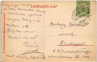 1908 Dombóvár, Vasútállomás, vonat, gőzmozdony, létra. Kiadja Bruck Sándor könyvnyomdája + "ÚJD...