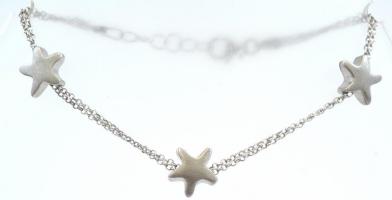 Ezüst(Ag) dupla láncos, köves karkötő, jelzett, h: 18,5 cm, bruttó: 5,2 g