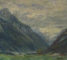 M Sator (?) jelzéssel: Tirol. Olaj, vászon, hátoldalán Szlovák Nemzeti Galéria pecséttel, régi, kiss...