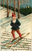 1903 Skiing dwarf, winter sport. Imp. Granbergs Konstindustri litho s: Max Hänel