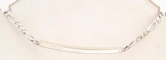 Ezüst(Ag) gravírozható figaro karkötő, jelzett, h: 21 cm, nettó: 4,6 g