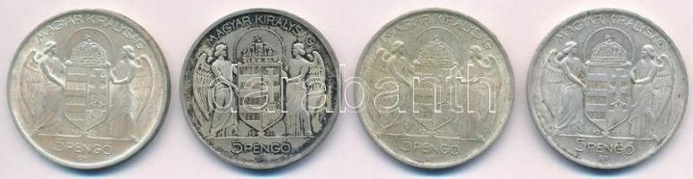 1939. 5P Ag "Horthy balra" (4x) T:1-,2 patina
Adamo P8.2