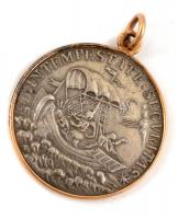 Arany (Au) 14K függő, Szent György érmével, d: 2,4 cm, bruttó: 4,8 g