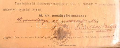 1934 Szatócsbolt cukorárulási, cukor felhasználási engedélye. Üvegezett keretben. 24x21 cm