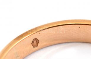 Arany (Au) 14K háromköves gyűrű, jelzett, méret: 55, bruttó: 4 g