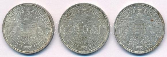 1937-1939. 2P Ag "Madonna" (3xklf) T:2 ph., kis patina Adamo P7