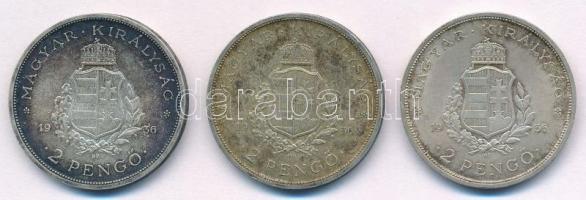 1936. 2P Ag "Liszt Ferenc" (3x) T:2 patina, ph.
Adamo P7.3