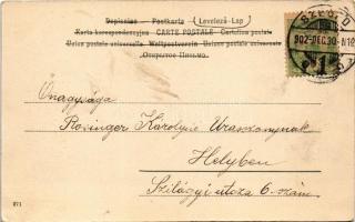 1902 Boldog Újévet! / New Year greeting card, child with champagne