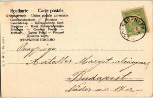 1904 Boldog Újévet! / New Year greeting card, boy with pigs. B.K.W.I. No. 2526/4. (EK)