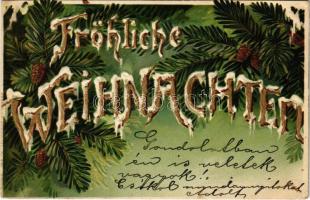 Fröhliche Weihnachten! / Christmas greeting card. ERIKA Nr. 956. Emb. litho (EK)