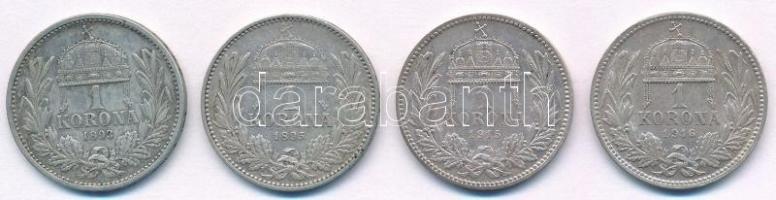 1893-1915KB 1K Ag "Ferenc József" (4x) T:2,2- patina