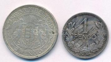 1938. 2P Ag "Madonna" + 1939. 1P Ag (2xklf) T:1-,2 patina
Adamo P6, P7