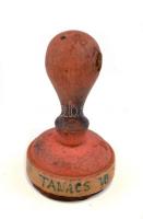 Kossuth címeres pecsétnyomó: Révfalu község Selyei járás. fa és gumi. d: 3,4 cm