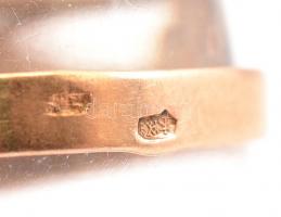 Arany(Au) 14K gyűrű, hiányos kőberakással, jelzett, méret: 56, bruttó: 2 g