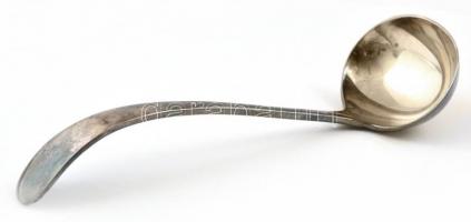 Angol alpaka bólés merőkanál, hajlított nyéllel, h: 18 cm