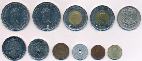 11db vegyes magyar és külföldi fémpénz, közte 1984. Dollar Ni "Jaque Cartier" (2x), Kanada...
