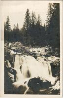 Tátra, Magas-Tátra, Vysoké Tatry;  Tarpataki vízesés. Kuszmann Gyula kiadása. International 1914 - 95/7027. / Kohlbacher Wasserfall / waterfall