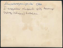 1926 Szurdokpüspöki I. nagytábor résztvevői gr. Apponyi György birtokán. Fotó 12x9 cm