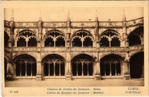 Lisboa, Lisbon; Claustros do Mosteiro des Jeronymos / Jerónimos Monastery. M.C. No. 206. - from postcard booklet (crease)
