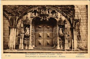 Lisboa, Lisbon; Porta principal do Mosteiro dos Jeronymos / Jerónimos Monastery. M.C. No. 207. - from postcard booklet (EK)