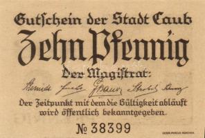 Német Birodalom/Weimari Köztársaság/Caub 1920. 10Pf + 20Pf + 25Pf + 50Pf 4klf db, teljes sor T:I