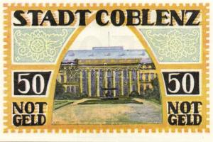 Német Birodalom/Weimari Köztársaság/ Coblenz 1921. 25Pf + 50Pf(3x) 4klf db, teljes sor T:I