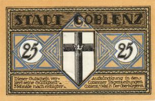 Német Birodalom/Weimari Köztársaság/ Coblenz 1921. 25Pf + 50Pf(3x) 4klf db, teljes sor T:I
