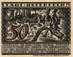 Német Birodalom/Weimari Köztársaság/ Osterfeld 1921. 50Pf(2x) + 75Pf + 100Pf + 150Pf(2x) 6klf db, teljes sor T:I